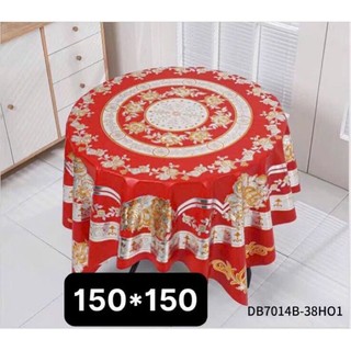 KHĂN TRẢI BÀN TRÒN 3D MÀU ĐỎ SANG TRỌNG KHÔNG THẤM DẦU MỠ Z78
