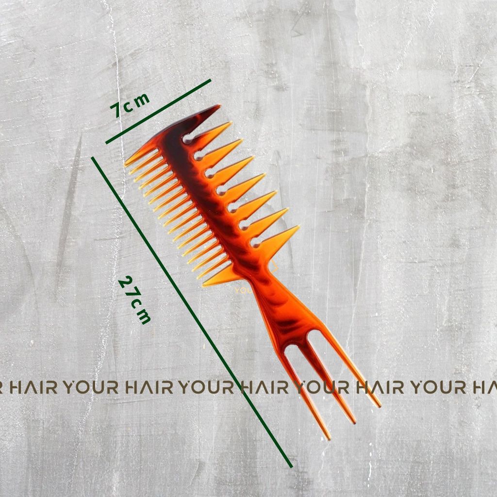 Lược Xương Cá tạo kiểu Trifecta Comb - Hổ phách
