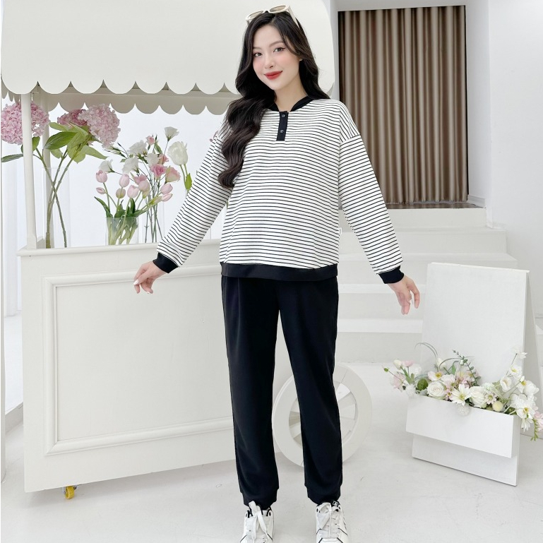 Bộ đồ bầu MEDYLA mặc nhà Hoodie nỉ da cá dày dặn mặc được sau sinh – BTT1560