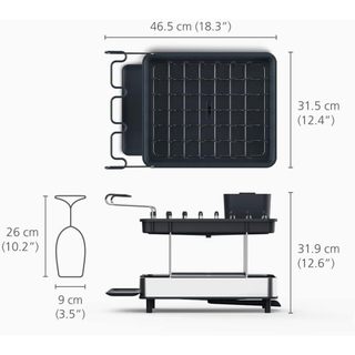 Kệ úp chén bát 2 tầng Joseph Joseph Excel Steel (Grey) 851647 , Kệ đựng đồ nhà bếp có giá đỡ ly GermanySnT HCM 450215