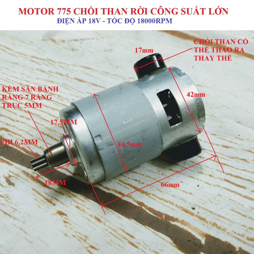 SV Motor 775 chổi than rời DC 18V - 21V công suất cao | Shopee Việt Nam