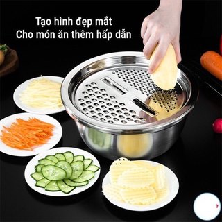 Bộ rổ nạo nhựa lưỡi inox gồm 8 món,Nạo củ quả đa năng