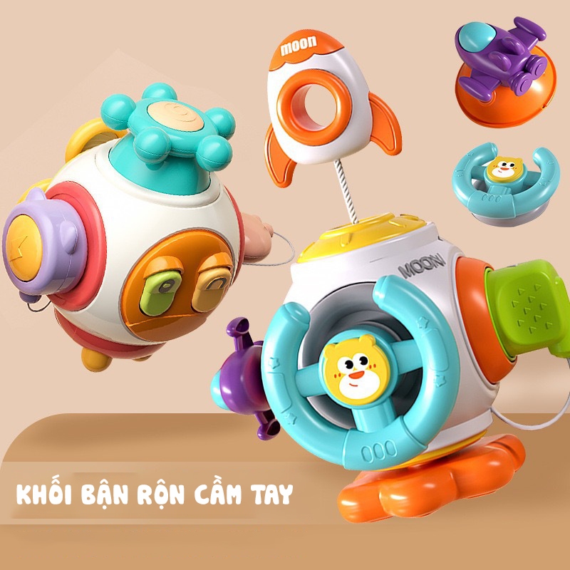 Đồ chơi trứng bận rộn busy egg busy cube hộp khối quả cầu không gian đa năng 6in1 cầm tay montessori đa giác quan cho bé