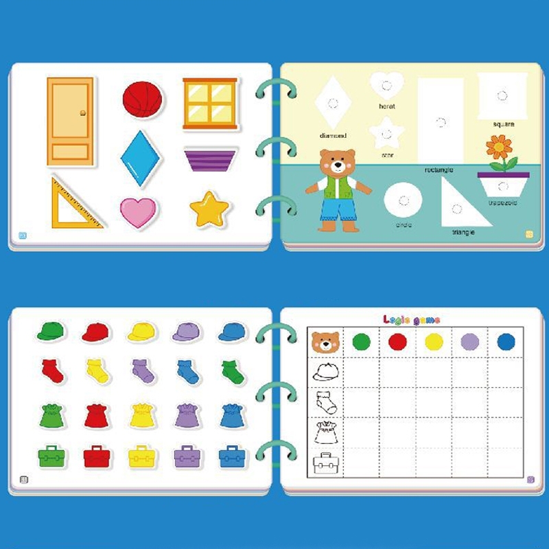 Học liệu bóc dán Montessori cho bé, học liệu busy book bóc dán thông minh 17 chủ đề, Sách bóc dán Tiếng Anh