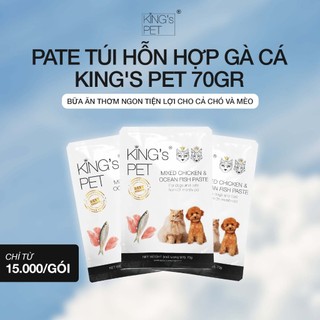 [COMBO 20-10-5] Pate King’s Pet Túi 70gr Thức Ăn Cho Chó Mèo Tăng Cường Hệ Miễn Dịch Dễ Tiêu Hóa