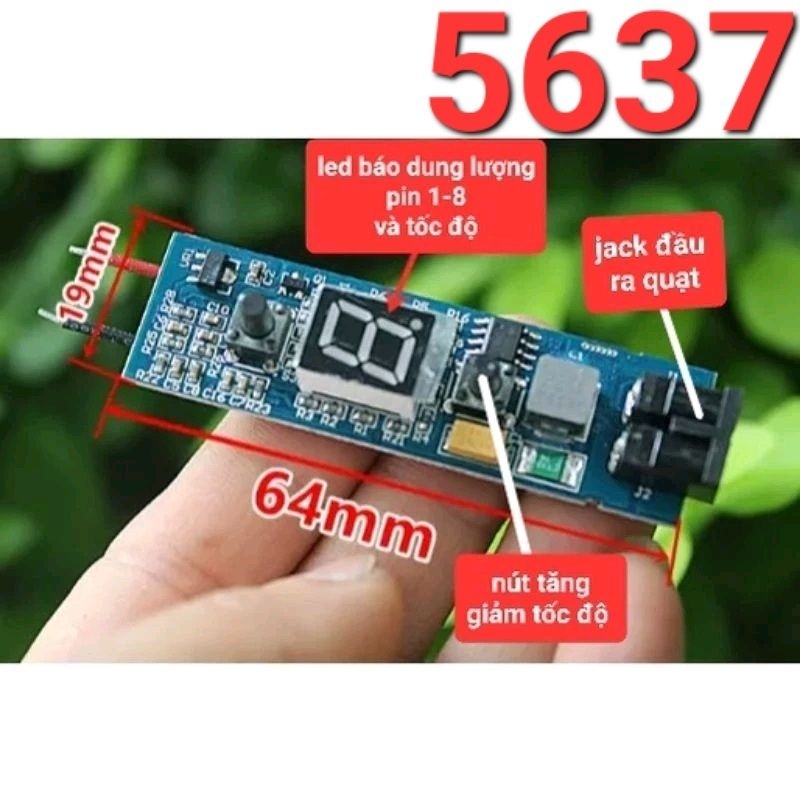 Mạch quạt áo điều hòa 2s 7.4-8.4v dùng pin 2s 8.4v ( không có mạch sạc ...