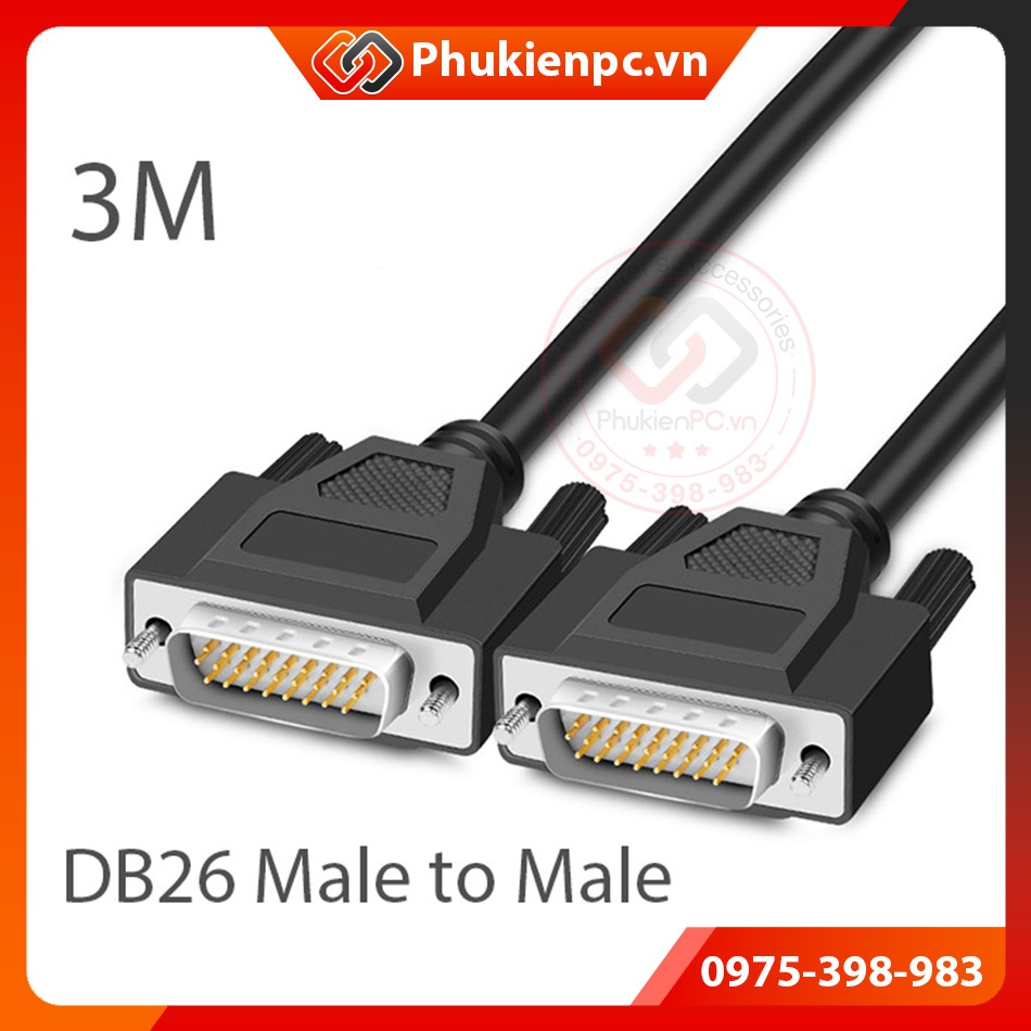 Cáp DB26 Male to DB26 Male, dài 3M, loại 3 hàng. Dùng cho thiết bị điều ...