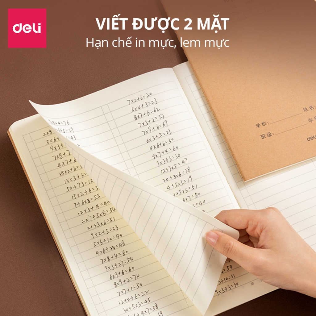 [VOUCHER 20%]Vở Viết Tiếng Trung Nhật Hàn Deli - Sổ Tập Luyện Viết Chữ Hán Ô Vuông In Đậm Rõ Nét Ô Mễ Giấy Đẹp Người Mới