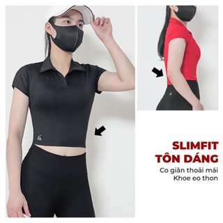 Áo thể thao cao cấp Gladimax Croptop Polo CX20 cá tính chất thun cao cấp co giãn 4 chiều