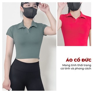 Áo thể thao cao cấp Gladimax Croptop Polo CX20 cá tính chất thun cao cấp co giãn 4 chiều