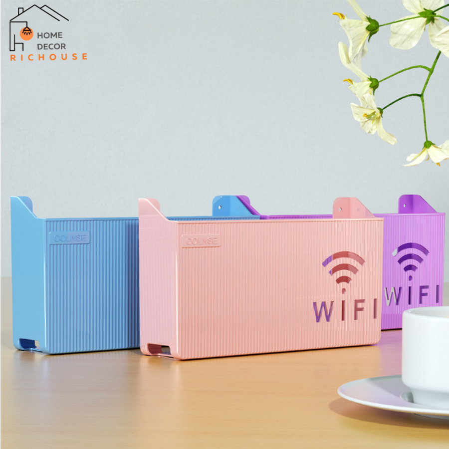 Kệ đựng wifi treo tường, Kệ wifi đặt modem, đầu kỹ thuật số, ổ cắm điện, chất liệu nhựa ABS