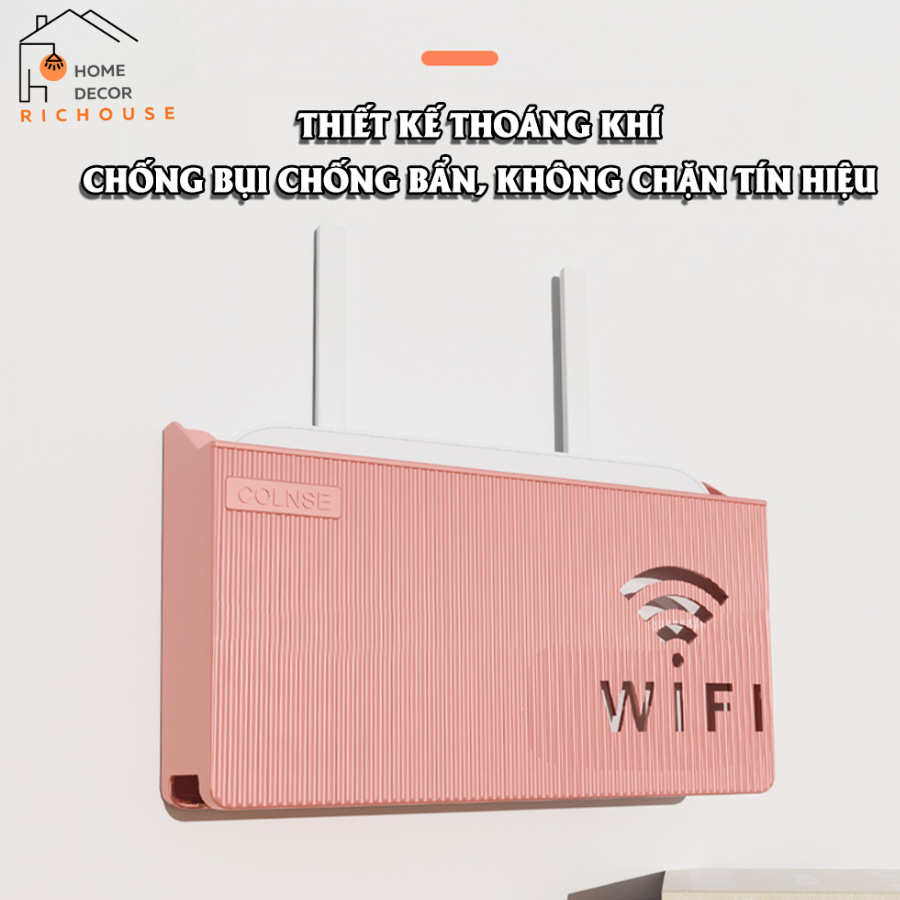 Kệ đựng wifi treo tường, Kệ wifi đặt modem, đầu kỹ thuật số, ổ cắm điện, chất liệu nhựa ABS