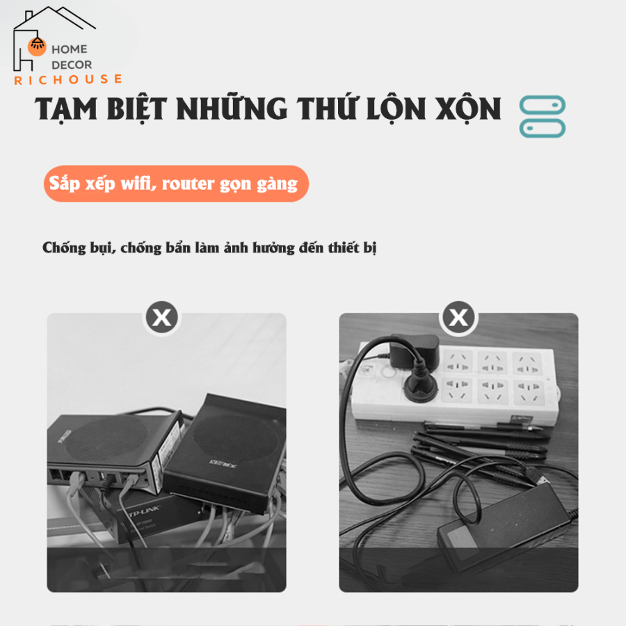 Kệ đựng wifi treo tường, Kệ wifi đặt modem, đầu kỹ thuật số, ổ cắm điện, chất liệu nhựa ABS