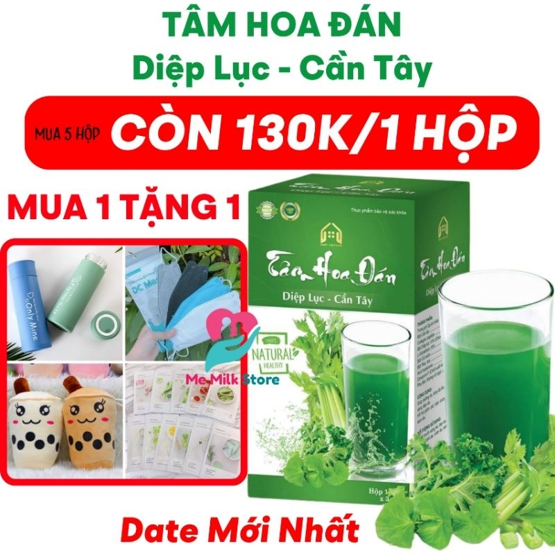 MUA 1 TẶNG 2 - TÂM HOA ĐÁN DIỆP LỤC CẦN TÂY, NƯỚC UỐNG ĐẸP DA, GIẢM MỤN THÂM NÁM