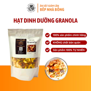 Granola Ngũ Cốc Ăn Kiêng Mix 7 Loại Dinh Dưỡng Không Đường, Ăn Vặt, Giảm Cân, Mẹ Bầu, Mix Hạt, Bếp Nhà Bống, túi 500gr