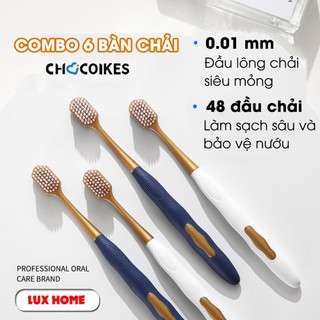 Combo 6 bàn chải đánh răng nội địa Trung CHOCOIKES lông mềm, chải siêu êm, làm sạch sâu đánh sạch mảng bám