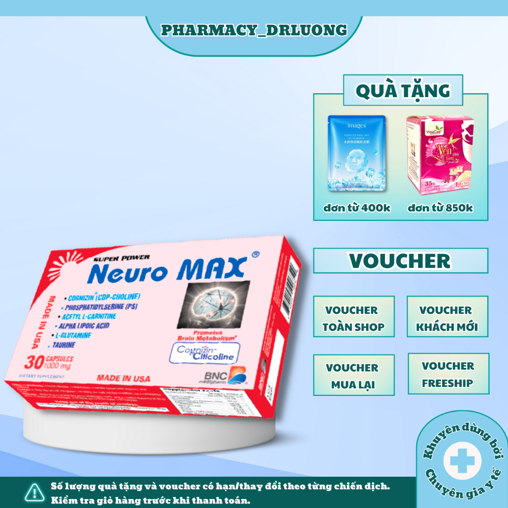 [CHÍNH HÃNG] Viên bổ não Super Powder Neuro Max | Shopee Việt Nam