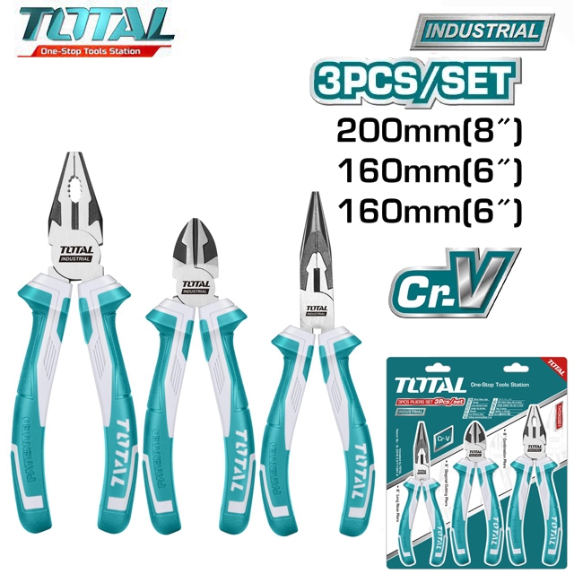 Bộ 3 kềm răng 8''/200mm, cắt 6''/160mm , nhọn 6''/160mm Total THT2K0301 ...