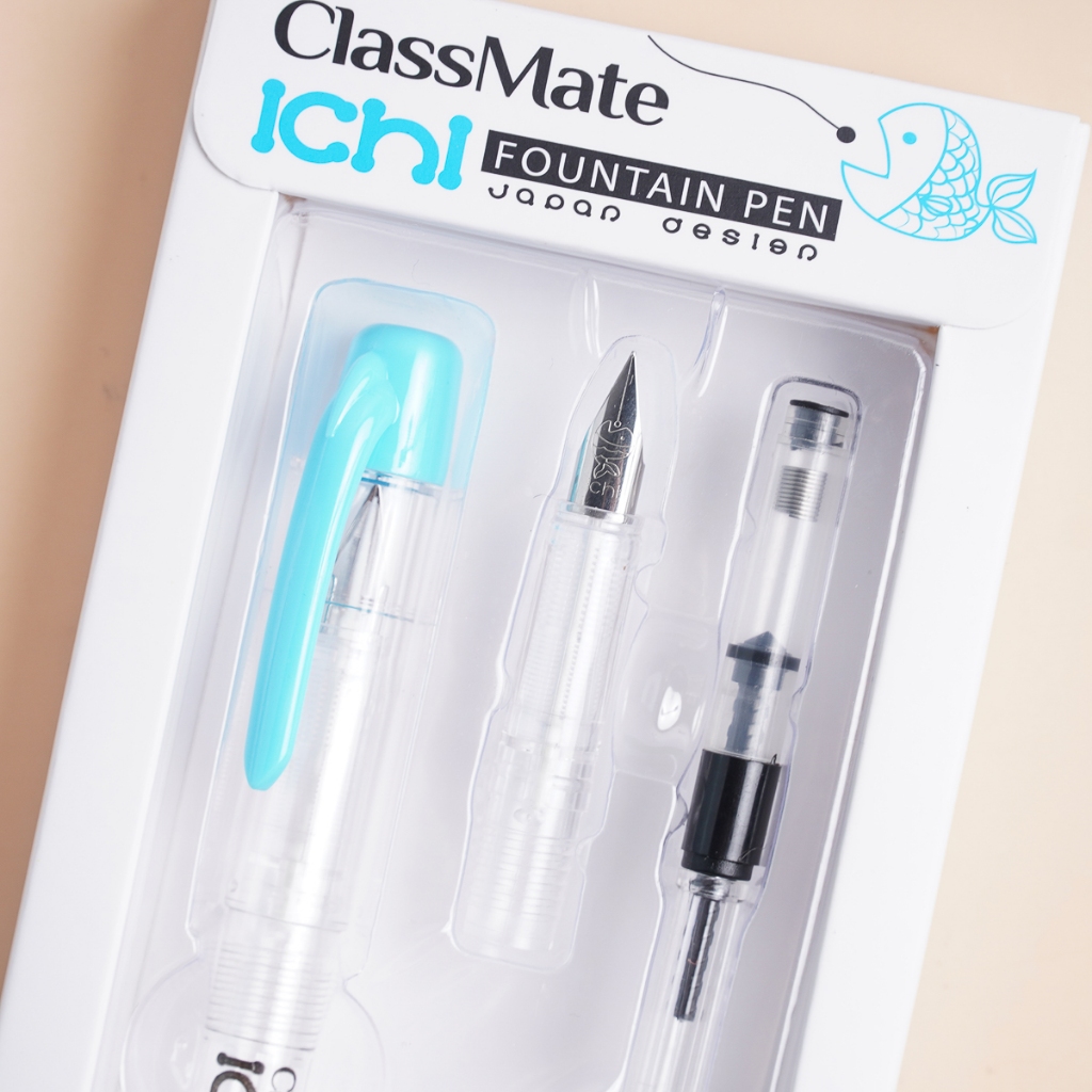 Bút Máy Ngòi Trơn ICHI CLASSMATE Bút Mực Hạn Chế Tắc Mực, Thân Bút Siêu Nhẹ, Thay Được Ống Mực, Viết Trơn Chữ Đẹp FP100