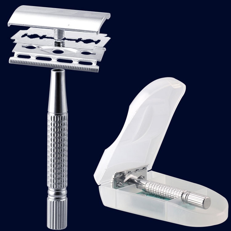 Dao cạo râu cổ điện cao cấp kèm hộp đựng - đồ cạo râu inox cổ điển ...