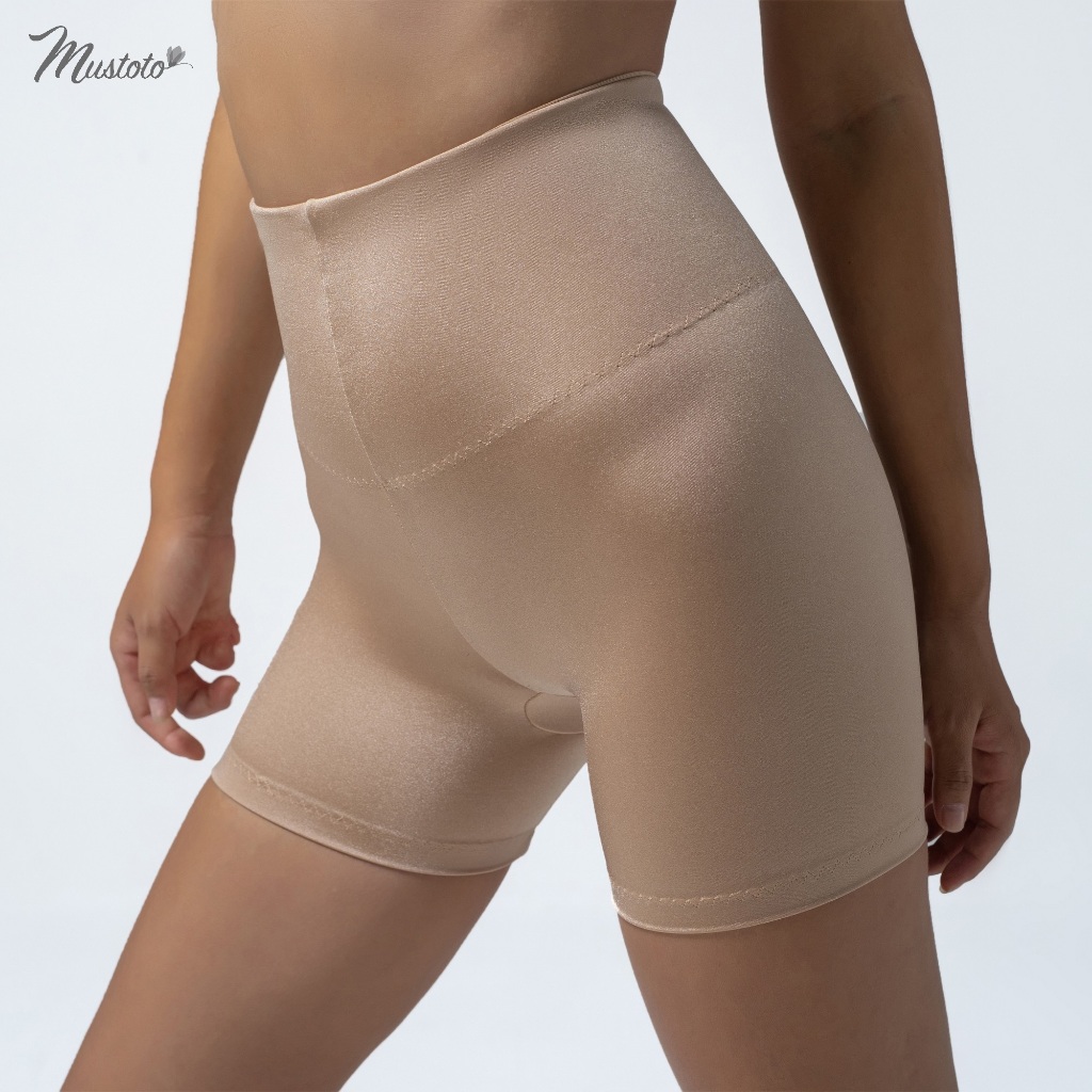 Quần Lót Gen Bụng Cạp Cao Định Hình Tôn Dáng Chống Cuộn Mustoto MQ65