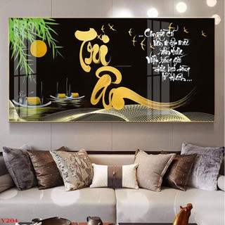 Tranh Chữ Thư Pháp Tri Ân Thầy Cô  - Tranh Laminate Tráng Gương Treo Tường 20/11 (50x100cm)