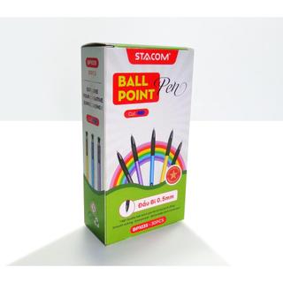 [Combo 10 cây] Bút Bi Nhiều Màu 0.5mm Stacom BP1035_C - Mực Xanh (Mẫu Màu Giao Ngẫu Nhiên)