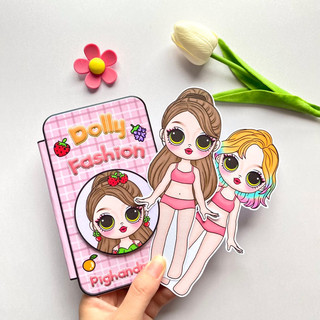 Vali thời trang mùa hè sôi động của Dolly - Búp bê giấy