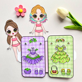 Vali thời trang mùa hè sôi động của Dolly - Búp bê giấy