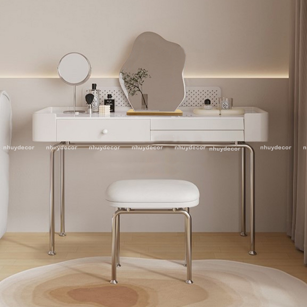 Gương để bàn trang điểm đế gỗ hình đám mây - Gương decor cao cấp NHUYDECOR