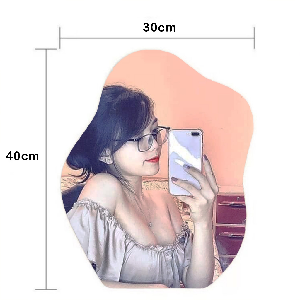 Gương để bàn trang điểm đế gỗ hình đám mây - Gương decor cao cấp NHUYDECOR