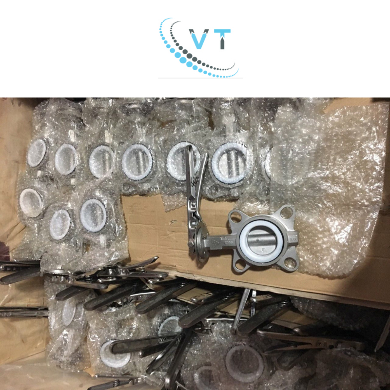 Van gạt inox 304  Seat PTFE DN50, DN65, DN80, DN100, DN125, DN150, DN200