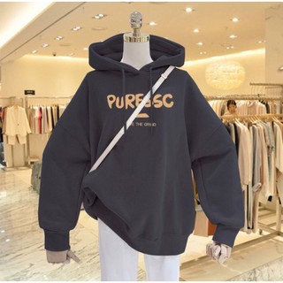 Áo hoodie nữ nam khoác nỉ form rộng KONOVA chất liệu nỉ bông ấm áp in chữ PURESO
