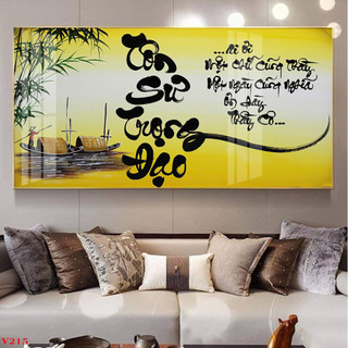 Tranh Chữ Thư Pháp Công Ơn Thầy Cô - Tranh Laminate Tráng Gương Treo Tường 20/11
