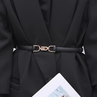 Thắt lưng nữ DN34 bản nhỏ 1.5cm dây nịt nữ chữ U da PU có thể điều chỉnh phong cách Hàn Quốc