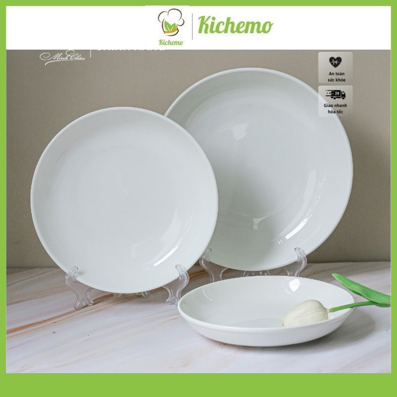 Đền bù 100% nếu vỡ Đĩa sứ trắng sâu lòng hàng dày đẹp kích cỡ 15 đến 25cm