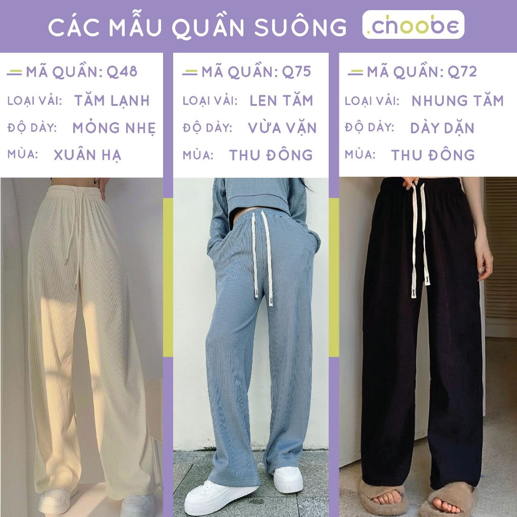 Ảnh Quần ống rộng nữ Choobe vải cạp cao co giãn tốt kiểu culottes dáng thụng có dây rút 2