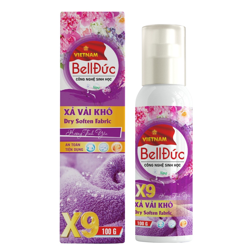 Xịt thơm quần áo xả vải khô Bell Đức 100ml lưu hương 48h chống nhắn làm mềm vải khử mùi hôi ẩm mốc