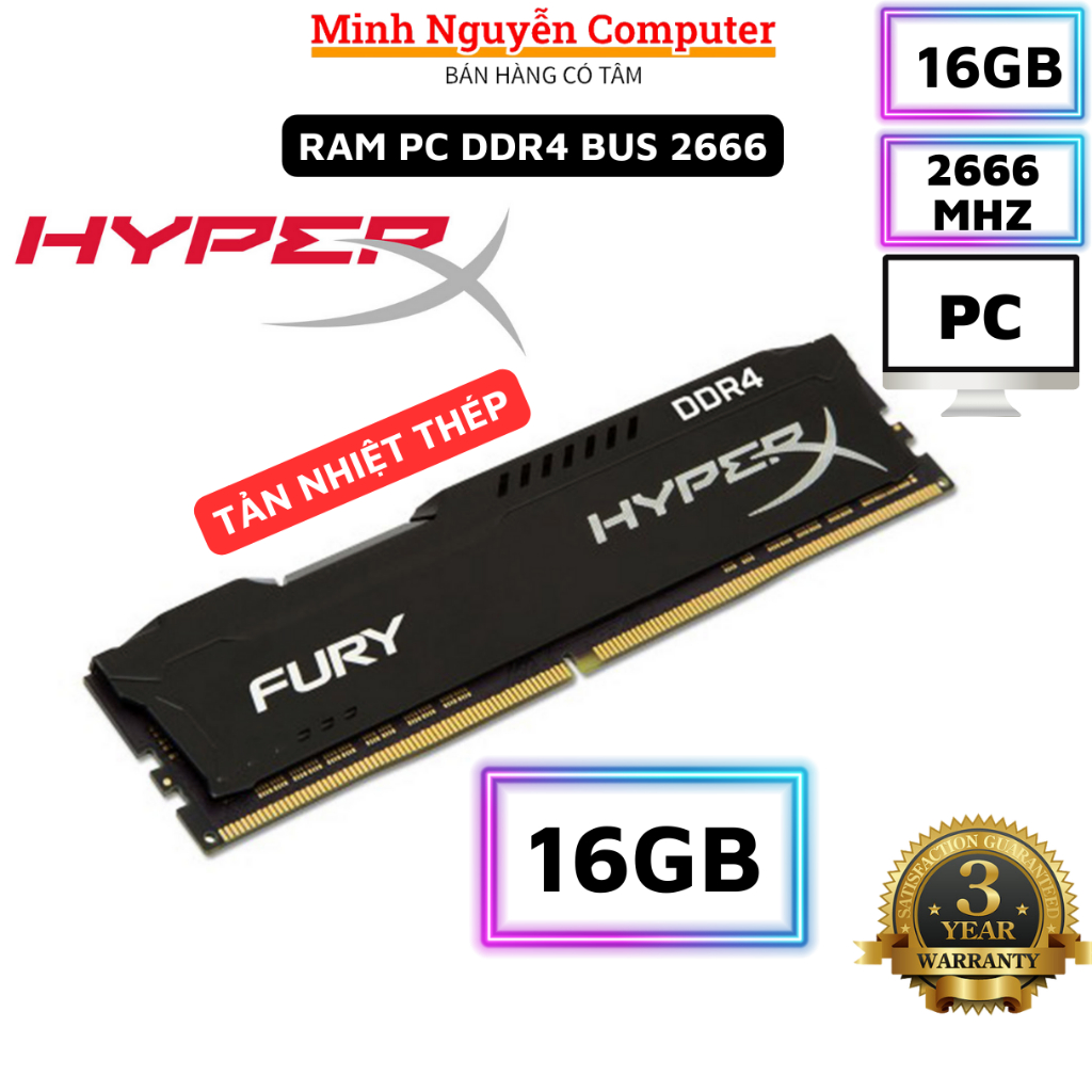 Ram DDR4 8GB - 16GB Bus 2666MHz HYPER dùng cho máy tính Desktop PC ...