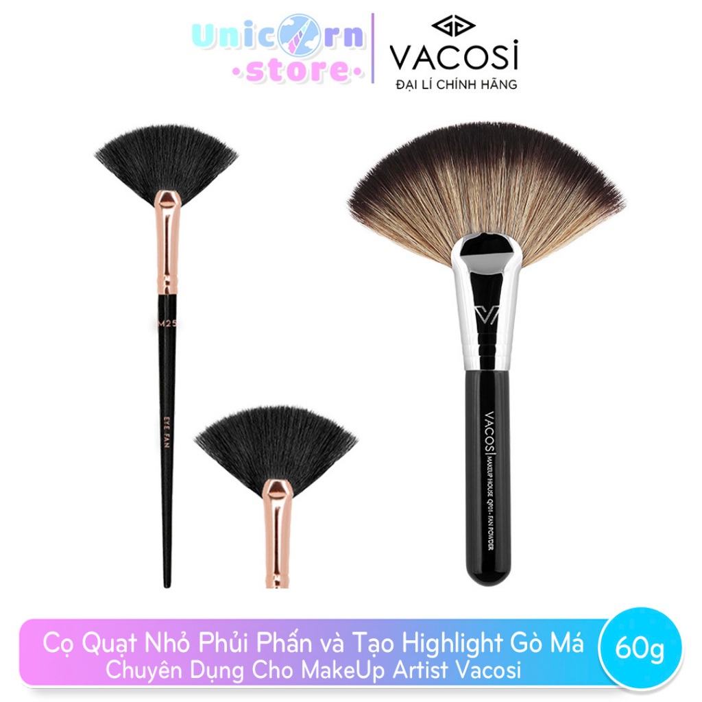 Cọ Quạt Phủ Phấn và Tạo Highlight Gò Má Chuyên Dụng Cho MakeUp Artist Vacosi Eye Fan Brush