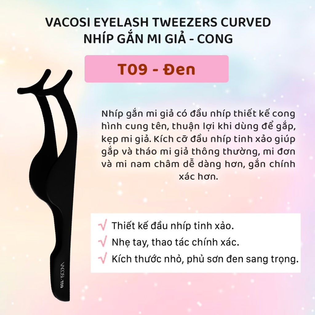Nhíp Gắn Mi Giả Vacosi Hàn Quốc Siêu Bền Không Gỉ Nhiều Loại