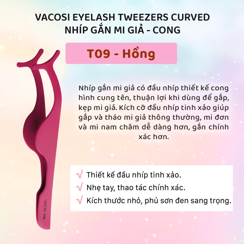 Nhíp Gắn Mi Giả Vacosi Hàn Quốc Siêu Bền Không Gỉ Nhiều Loại