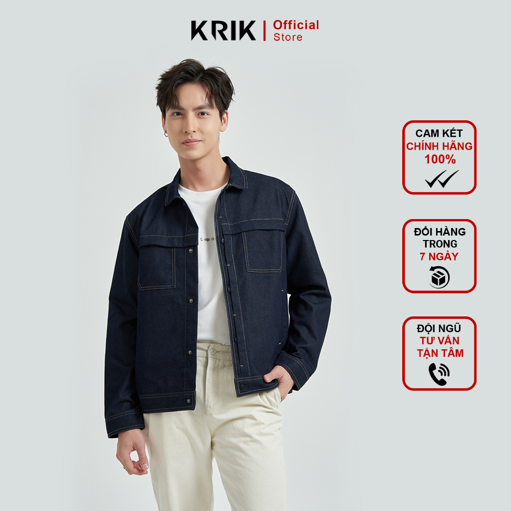 Áo Khoác Kaki Nam KRIK Phong Cách Trẻ Trung Cá Tính Chuẩn Form Regular AK5012