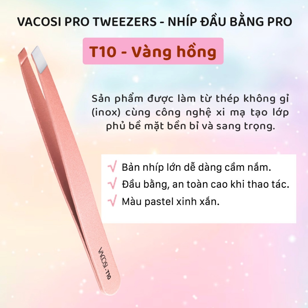 Nhíp Gắn Mi Giả Vacosi Hàn Quốc Siêu Bền Không Gỉ Nhiều Loại