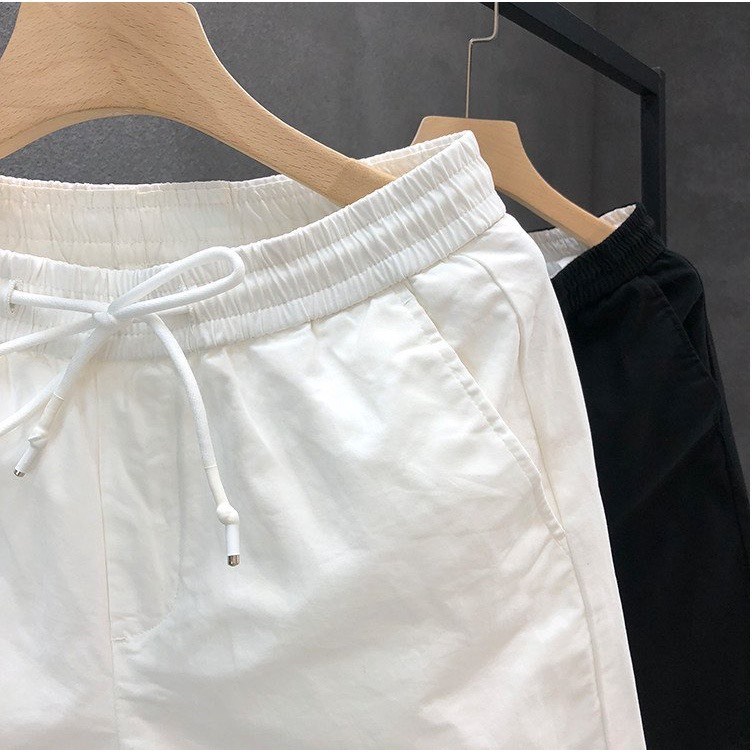 Quần Short Hè Ngắn Phối Dây Trơn Bassic, Phong Cách Nam Nữ Mềm Mịn Lịch Sự