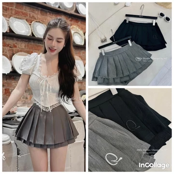 Chân Váy Xòe Xếp Ly Nữ Ngắn Đẹp,Chân Váy Tennis Đi Chơi 2 Tâng Chất Tuyết Mưa Cao Cấp Phong Cách Hàn QuốcTrẻ Trung