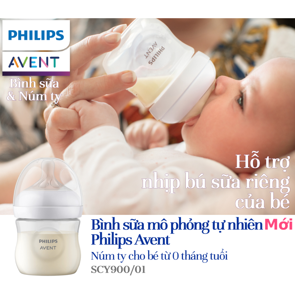 Ảnh Philips Avent Bình sữa mô phỏng tự nhiên 125ml mới (núm ty phản ứng tự nhiên) SCY900/01 4