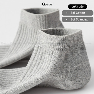 Combo 10 đôi vớ cổ thấp nam GOMTAT trơn basic, chất liệu cotton cao cấp hút ẩm thoáng khí khử mùi -NT2-FIVE-2005-CB10