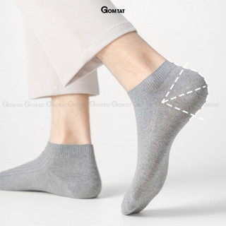 Combo 10 đôi vớ cổ thấp nam GOMTAT trơn basic, chất liệu cotton cao cấp hút ẩm thoáng khí khử mùi -NT2-FIVE-2005-CB10