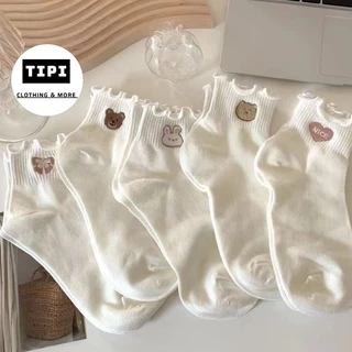 Tất cao cổ viền bèo họa tiết hoạt hình dễ thương F3-02